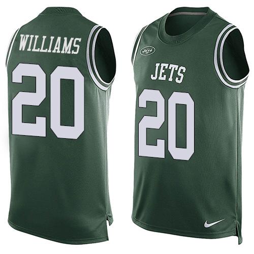 Nike Jets #20 Marcus Williams Green Team Color Men's Stitched NFL Limited Tank Top Jersey - Click Image to Close